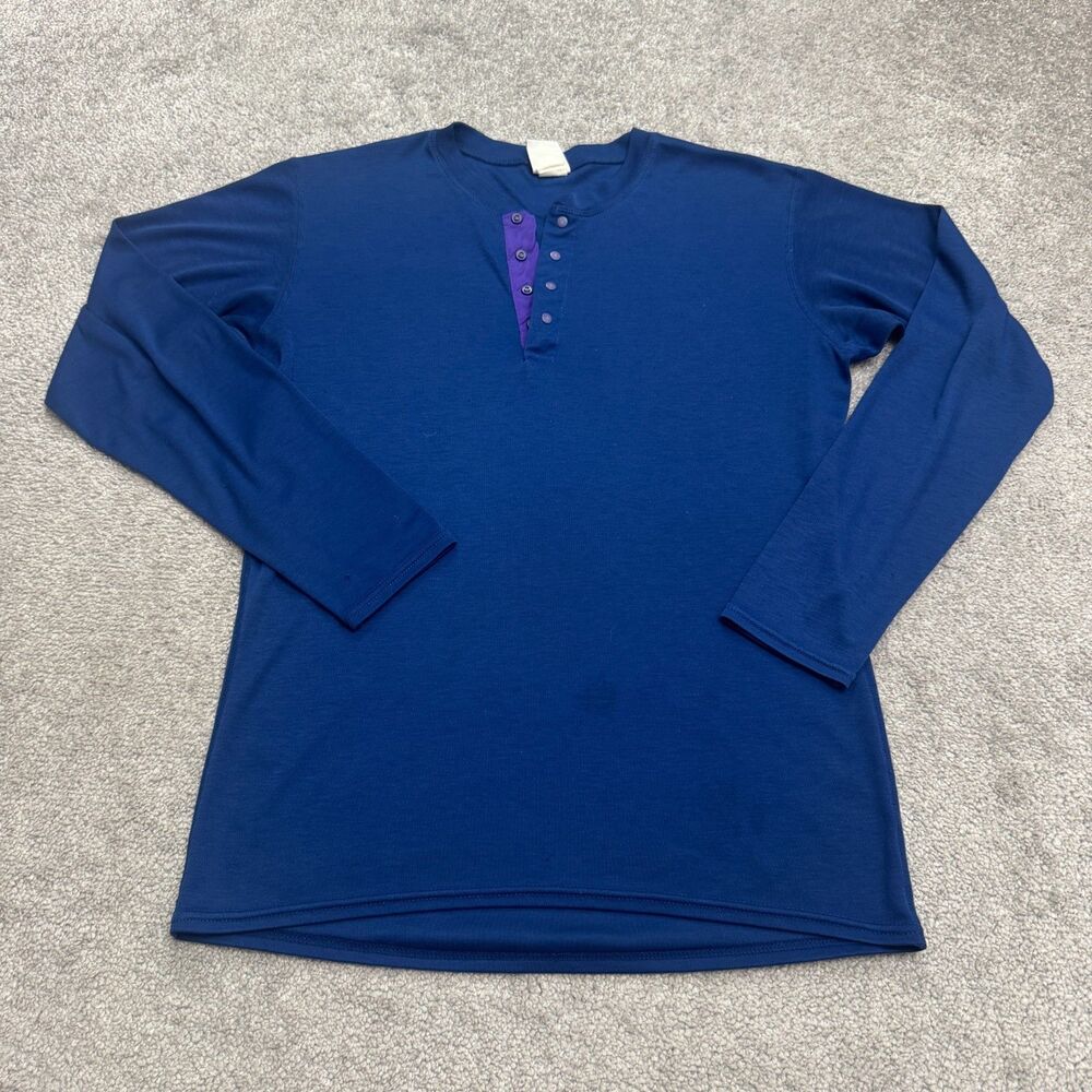 Vintage 90's Patagonia Capilene 1/4 Snap Henley Shirt Mens Small Blue